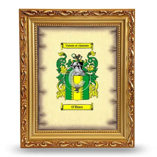 O'Horo Coat of Arms Framed - Gold