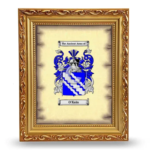 O'Kain Coat of Arms Framed - Gold