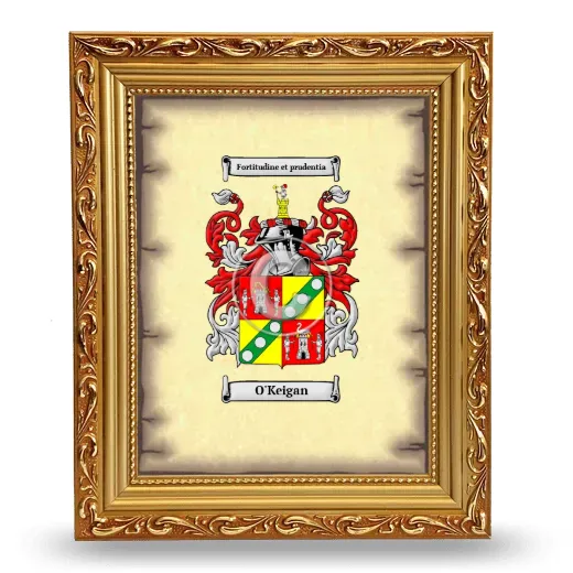 O'Keigan Coat of Arms Framed - Gold