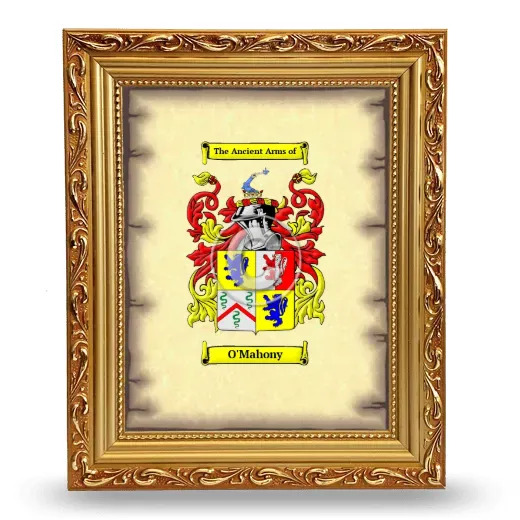 O'Mahony Coat of Arms Framed - Gold