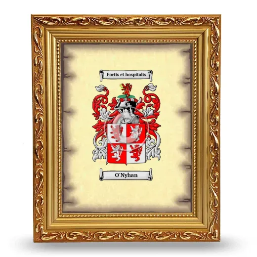O'Nyhan Coat of Arms Framed - Gold