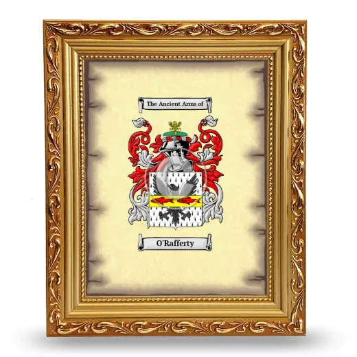 O'Rafferty Coat of Arms Framed - Gold