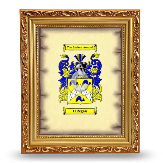 O'Regan Coat of Arms Framed - Gold