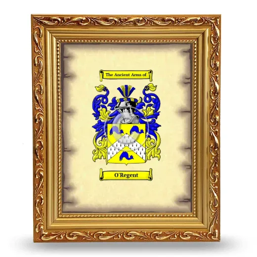 O'Regent Coat of Arms Framed - Gold