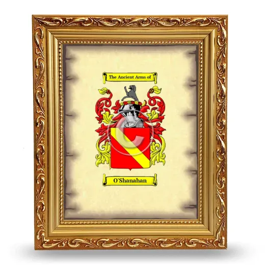 O'Shanahan Coat of Arms Framed - Gold