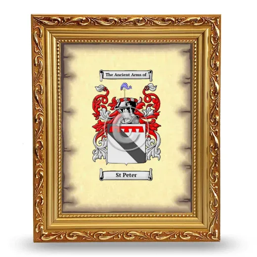 St Peter Coat of Arms Framed - Gold