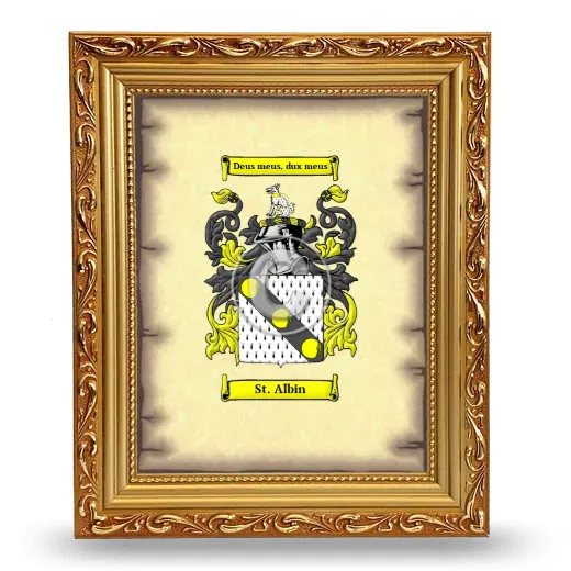 St. Albin Coat of Arms Framed - Gold