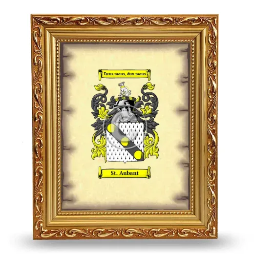 St. Aubant Coat of Arms Framed - Gold