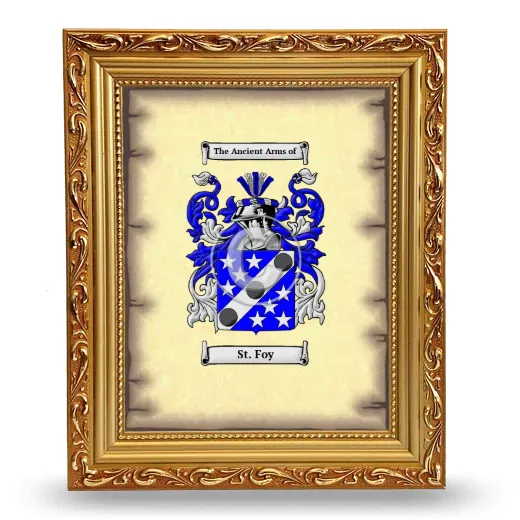 St. Foy Coat of Arms Framed - Gold