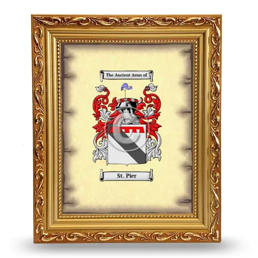 St. Pier Coat of Arms Framed - Gold