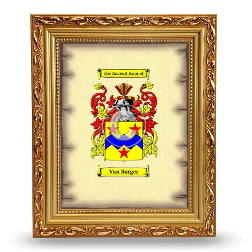 Van Burger Coat of Arms Framed - Gold