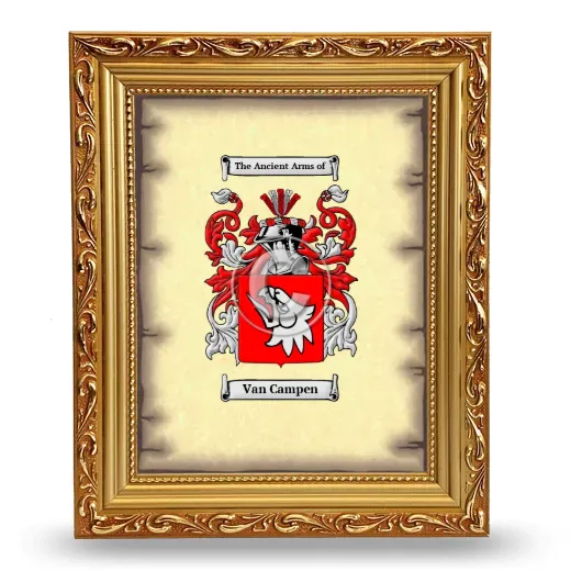 Van Campen Coat of Arms Framed - Gold