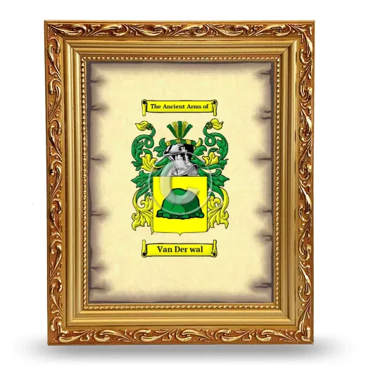 Van Der wal Coat of Arms Framed - Gold
