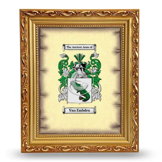 Van Embden Coat of Arms Framed - Gold