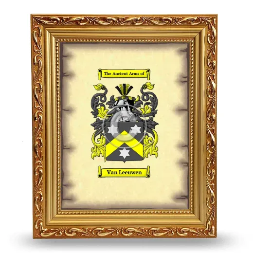 Van Leeuwen Coat of Arms Framed - Gold