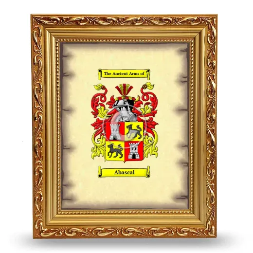 Abascal Coat of Arms Framed - Gold