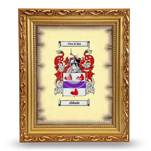 Abbale Coat of Arms Framed - Gold