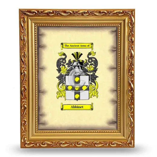 Abbinet Coat of Arms Framed - Gold