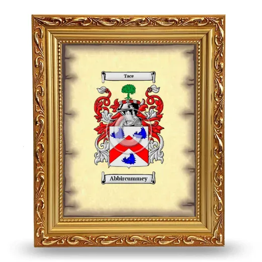 Abbircummey Coat of Arms Framed - Gold