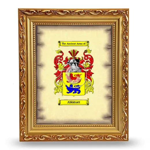 Abbitott Coat of Arms Framed - Gold