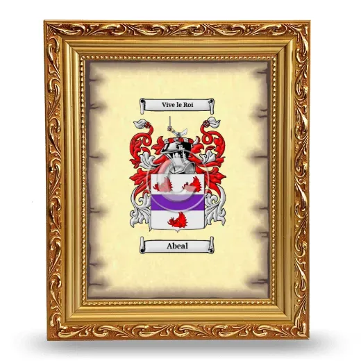 Abeal Coat of Arms Framed - Gold