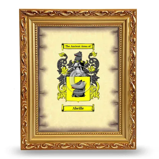 Abeille Coat of Arms Framed - Gold