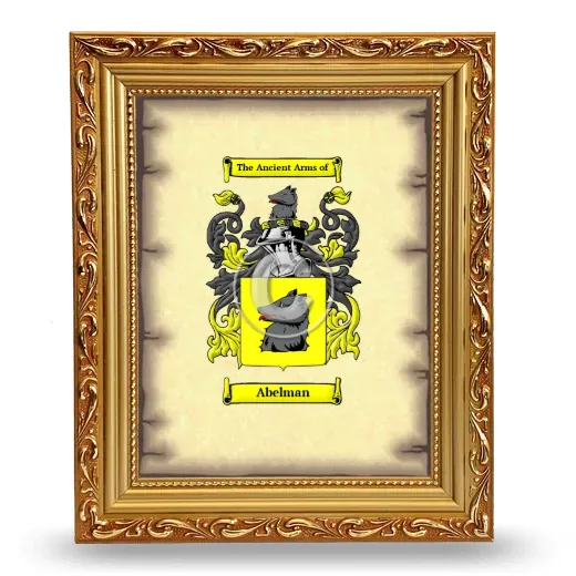 Abelman Coat of Arms Framed - Gold