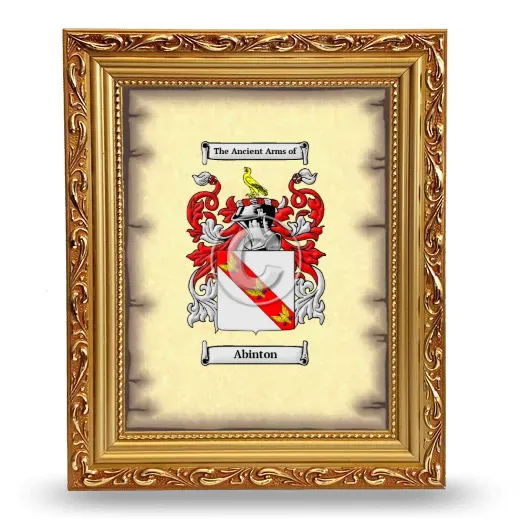 Abinton Coat of Arms Framed - Gold