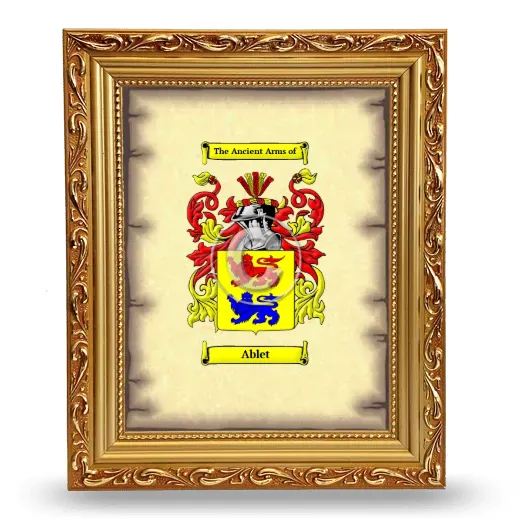 Ablet Coat of Arms Framed - Gold