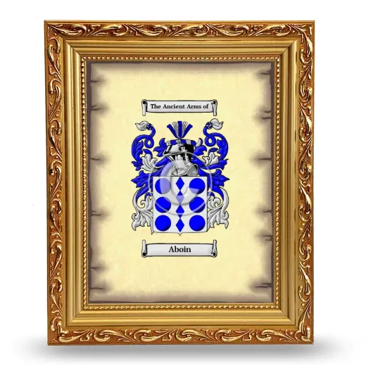 Aboin Coat of Arms Framed - Gold