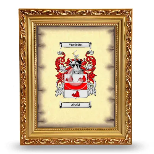 Abold Coat of Arms Framed - Gold