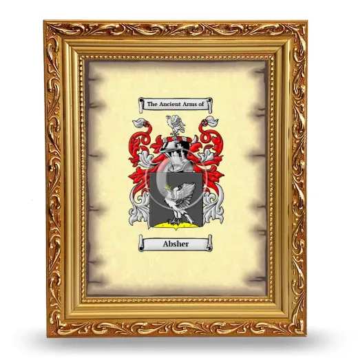Absher Coat of Arms Framed - Gold
