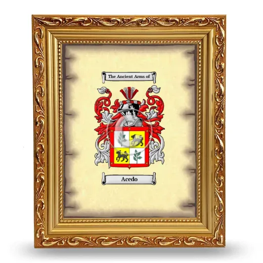 Acedo Coat of Arms Framed - Gold