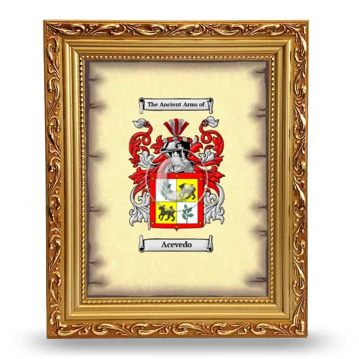 Acevedo Coat of Arms Framed - Gold