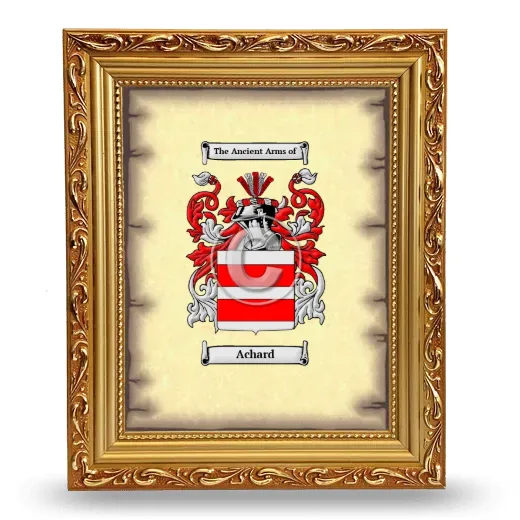 Achard Coat of Arms Framed - Gold