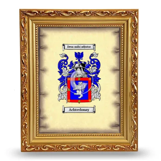 Achterlonay Coat of Arms Framed - Gold