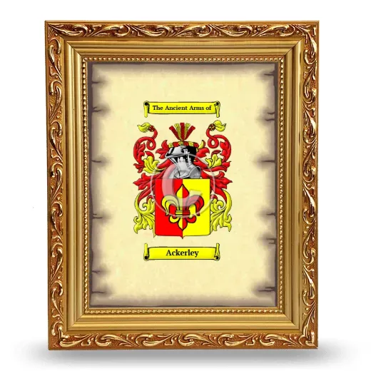 Ackerley Coat of Arms Framed - Gold