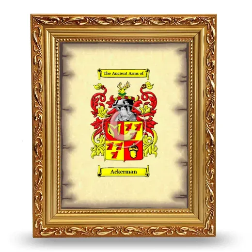 Ackerman Coat of Arms Framed - Gold
