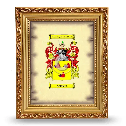 Ackhert Coat of Arms Framed - Gold