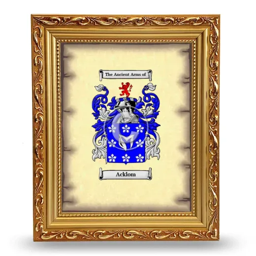 Acklom Coat of Arms Framed - Gold