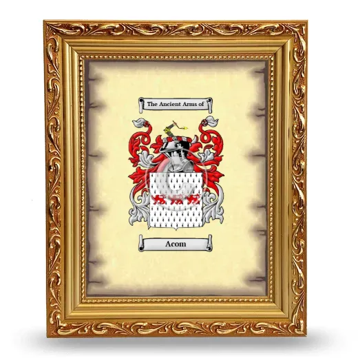 Acom Coat of Arms Framed - Gold