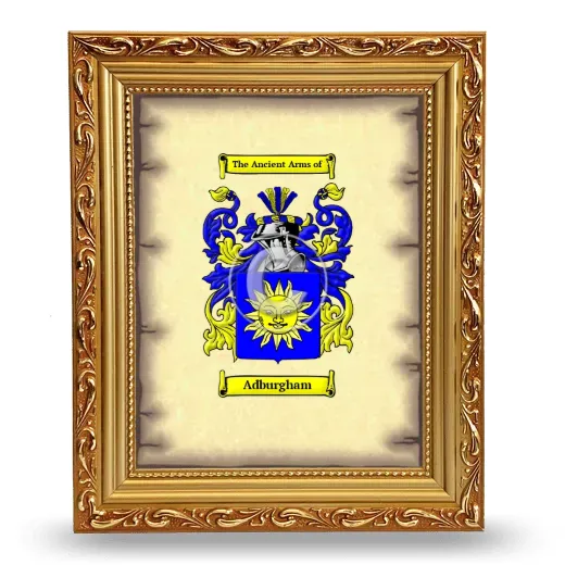 Adburgham Coat of Arms Framed - Gold
