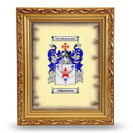Addamsown Coat of Arms Framed - Gold