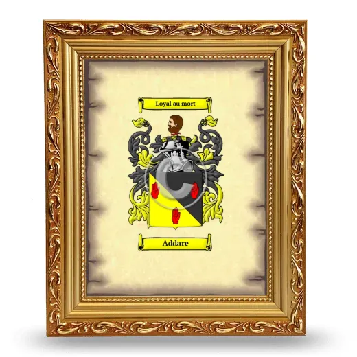 Addare Coat of Arms Framed - Gold