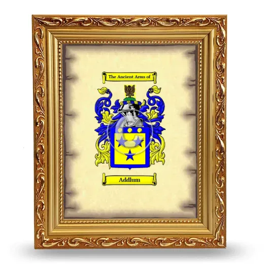 Addlum Coat of Arms Framed - Gold