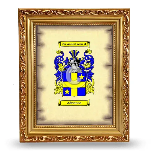 Adrianna Coat of Arms Framed - Gold