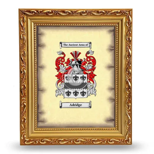 Adridge Coat of Arms Framed - Gold