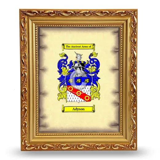 Adyson Coat of Arms Framed - Gold