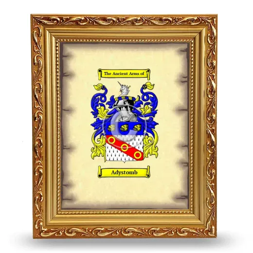Adystomb Coat of Arms Framed - Gold