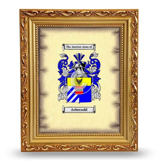 Aebersold Coat of Arms Framed - Gold
